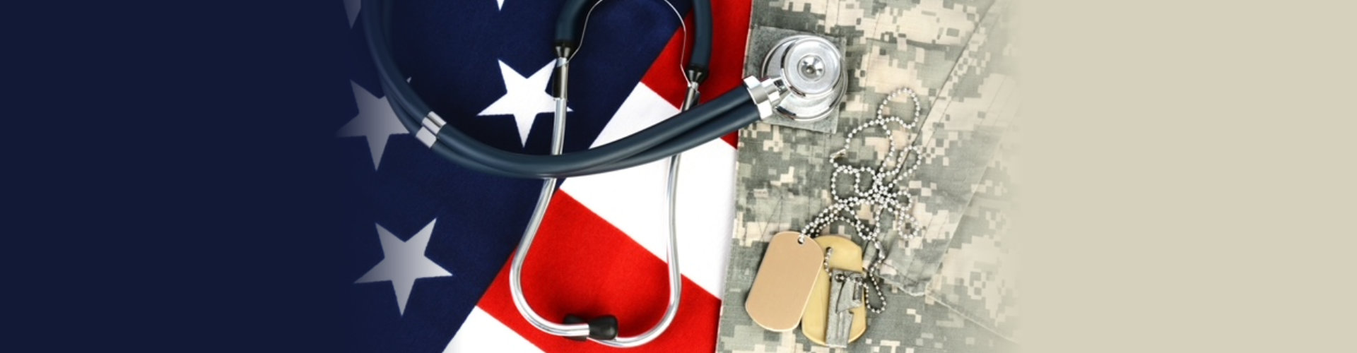 stethoscope and a military dog tag